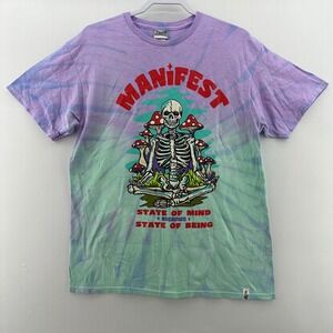 Your‎ Highness Tie Dye Manifest Skeleton Graphic T-Shirt Size Large NWOT
